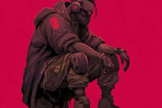 make sci fi illustration or cyberpunk character, concept art