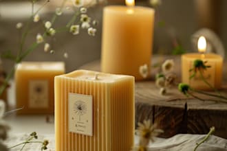 design candles and soap labels packaging