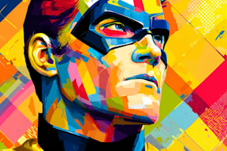 design an amazing superhero pop art