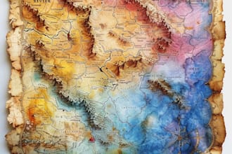 do custom watercolor wedding map
