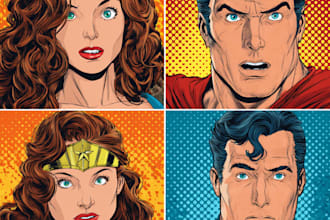 design an amazing superhero pop art
