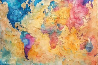 do custom watercolor wedding map