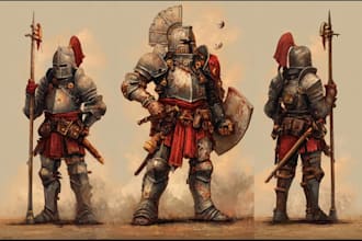 paint a custom warhammer inspired fantasy character and battle scene illustratio