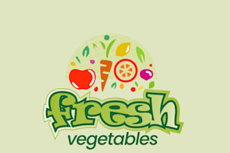 design a fresh vegetable logo for your organic brand