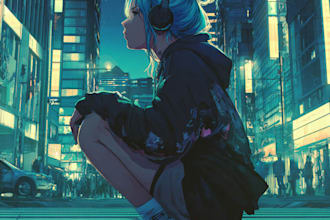 design anime art illustration anime album cover