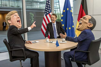create a funny political cartoon for you