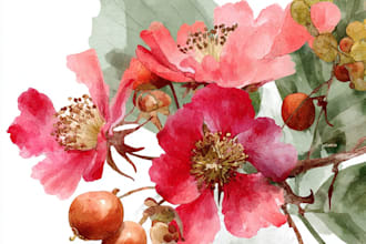 make a botanical illustration and flower art for you