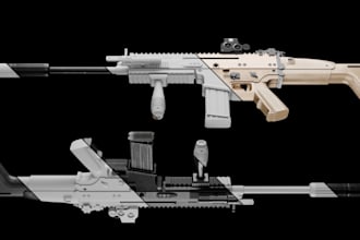 model and texture realistic game ready weapons in 3d