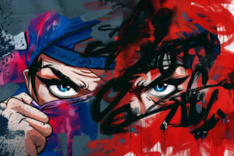 design a badass character graffiti style for you