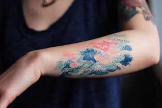 create a watercolor tattoo design