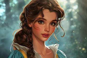 do cute disney cartoon portrait