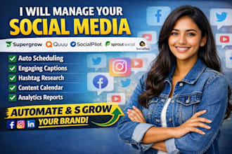 manage social media via supergrow quuu socialpilot sprout social socialbee