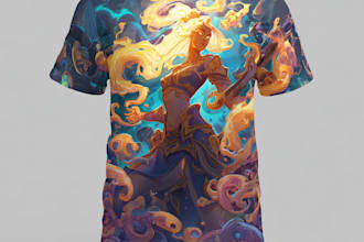 create a custom illustrated graphic t shirt design