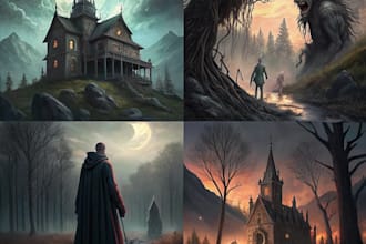 draw horror and dark fantasy illustrations