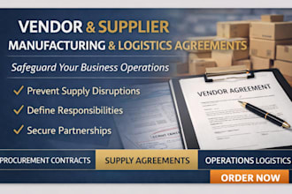 draft vendor supply, agreement contract for secure supplier partnerships