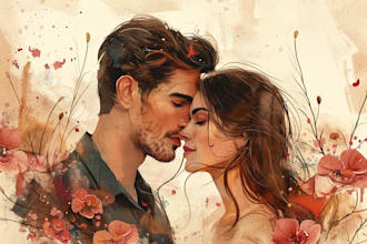 design couple portrait illustration
