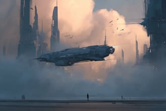 create spaceship concept art for you