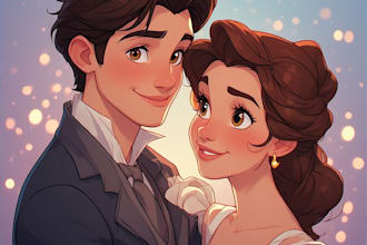 draw couple portrait illustration