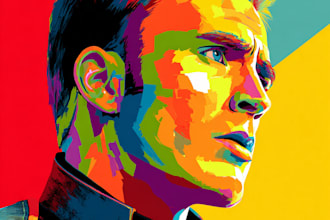 illustrate a superhero pop art portrait