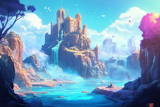do fantasy background and landscape