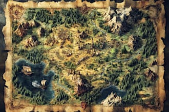 create a high quality detailed fantasy map for dnd  fiction