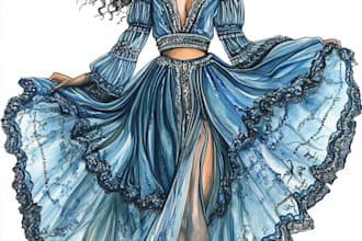 draw a fashion illustration or sketch