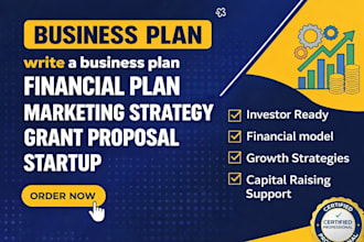 write a business plan financial plan marketing strategy grant proposal startup