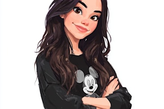 make you a beautiful portrait in disney cartoon style