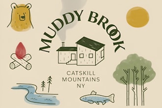 create important awesome a rustic logo for our cabin