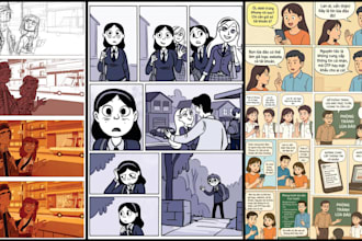 draw professional cinematic storyboards for film or animation