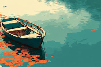 draw boat into vector art