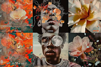 create collage artwork for album cover, merch, or poster