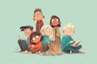 draw a cartoon illustration