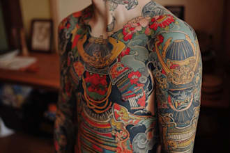 make your sleeve tattoo, tribal tattoo, realistic tattoo,