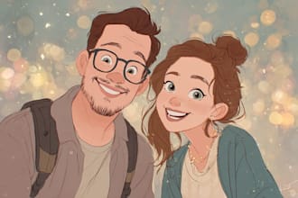 turn your love story into disney style art