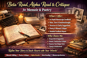 beta read paranormal horror,grimdark fantasy,space opera,travel memoir,mystery
