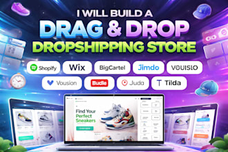build drag and drop dropshipping store via bigcartel wix jimdo bubble duda tilda