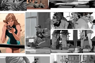 draw an action packed comic strip story