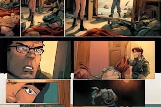 create a dramatic short comic story
