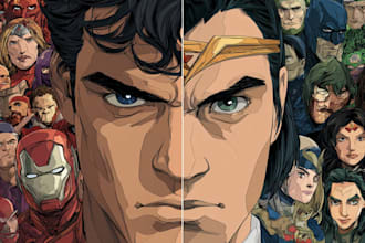 marvel or dc comic style custom illustration