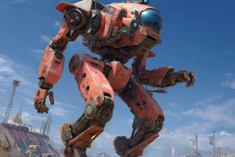 design robots and concept art of futuristic mecha