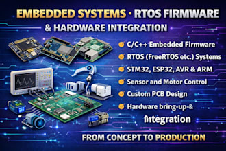 design embedded systems, rtos firmware and hardware integration