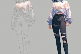 create a anime character cartoon, anime or illustration