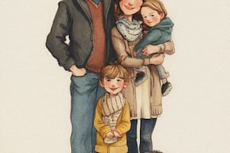 custom a watercolor family portrait