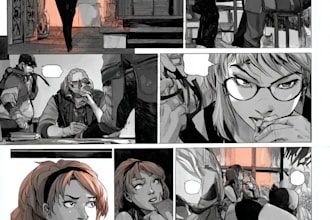 create a short graphic novel comic strip