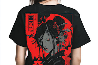 create a japanese t shirt illustration