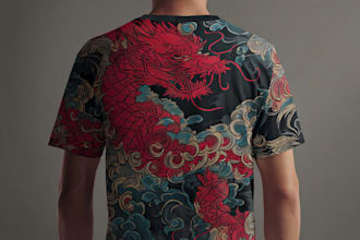 make a japanese t shirt illustration