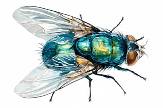 hand painted watercolor scientific, natural illustration