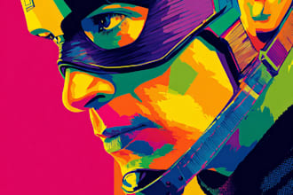 design an amazing superhero pop art