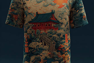 create japanesse style tshirt design japan clothing